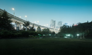 Asia, China, Shanghai, bridge at night Asia, China, Shanghai, bridge at night